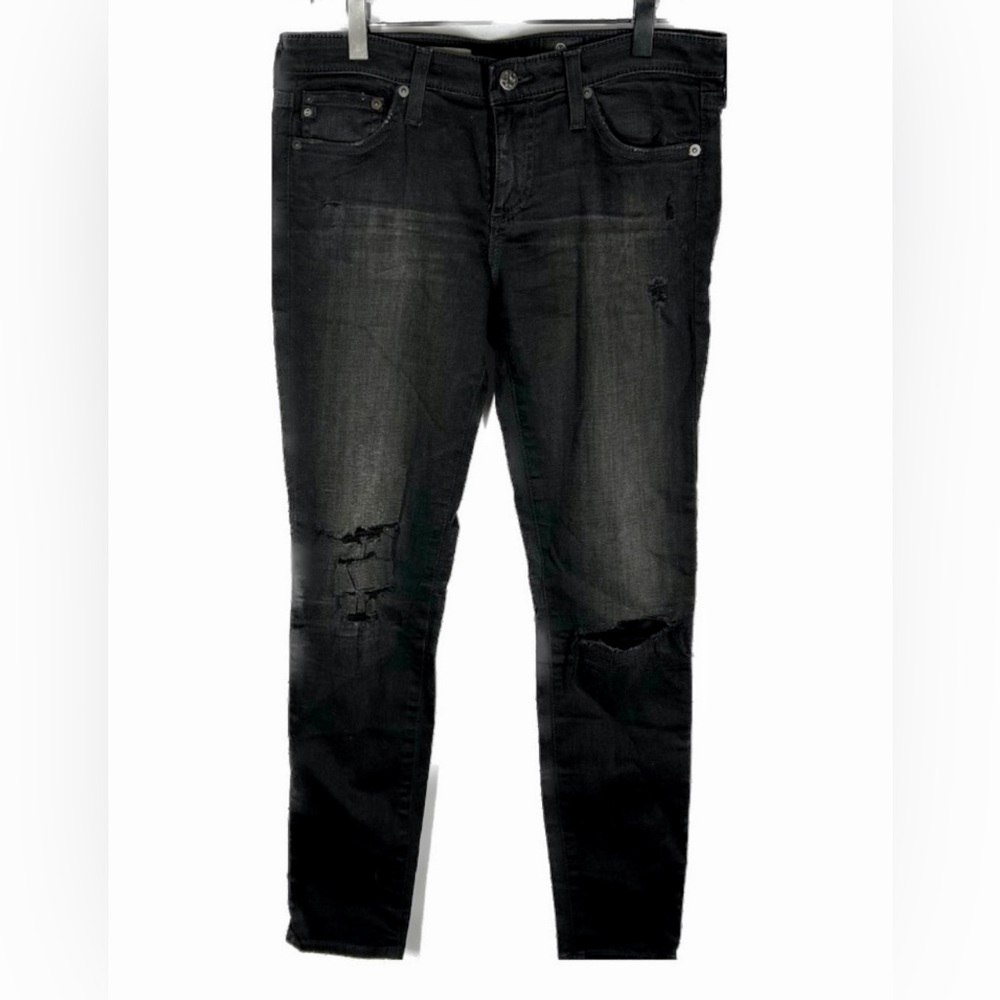 AG The Legging Ankle Super Skinny Jeans
Black Distressed Size 28